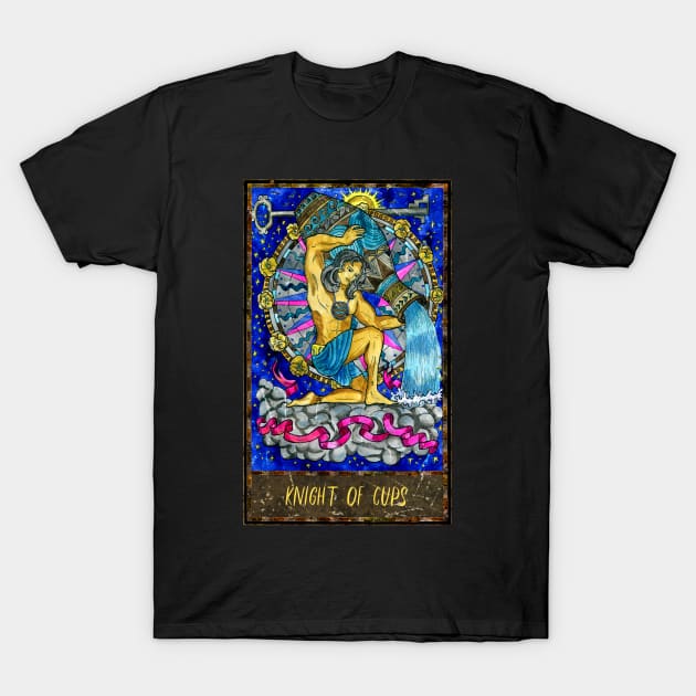 Knight Of Cups. Magic Gate Tarot Card Design. T-Shirt by Mystic Arts